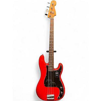 Used Fender Precision Player II Bass Fiesta Red Electric Bass Guitar