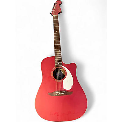 Used Fender Redondo Candy Apple Red Acoustic Electric Guitar