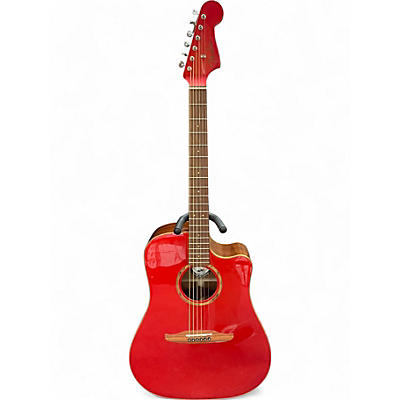Used Fender Redondo Classic Hot Rod Red Metallic Acoustic Electric Guitar