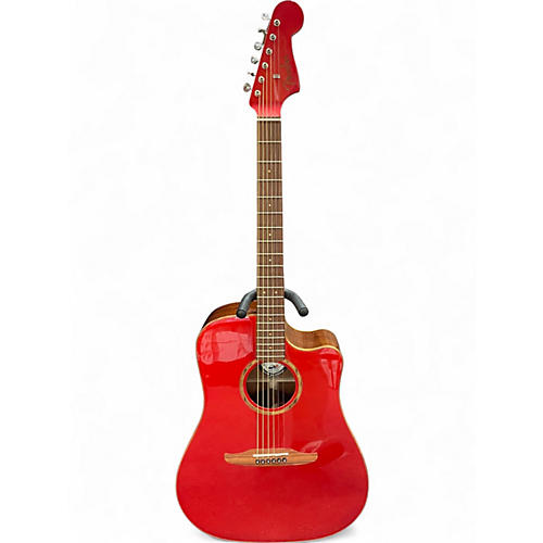 Used Fender Redondo Classic Hot Rod Red Metallic Acoustic Electric Guitar Hot Rod Red Metallic
