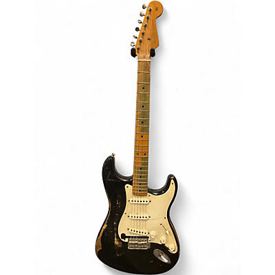 Used Fender Road Worn Player Stratocaster HSS Black Solid Body Electric Guitar