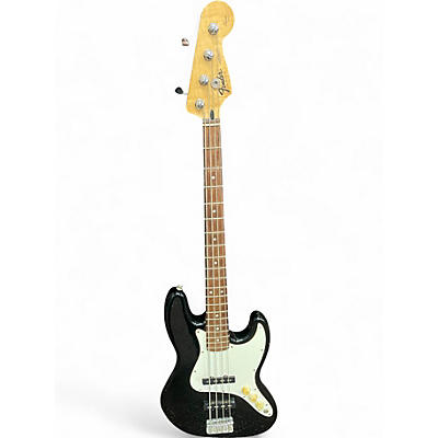 Used Fender SQUIER SERIES JAZZ BASS Black and White Electric Bass Guitar