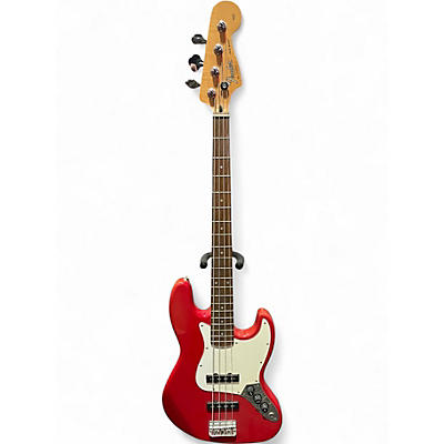 Used Fender SQUIER SERIES JAZZ BASS Fiesta Red Electric Bass Guitar