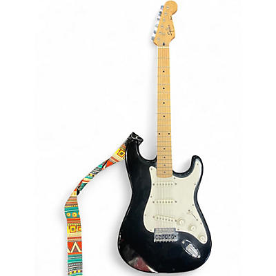 Used Fender SQUIER STRATOCASTER  Black Solid Body Electric Guitar
