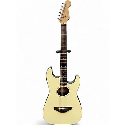 Used Fender STRATACOUSTIC OWT Vintage White Acoustic Electric Guitar