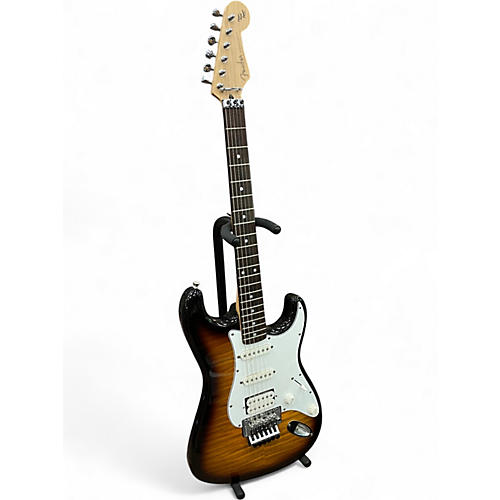Used Fender STRATOCASTER FLOYD ROSE SQUIER SERIES  3 Color Sunburst Solid Body Electric Guitar 3 Color Sunburst