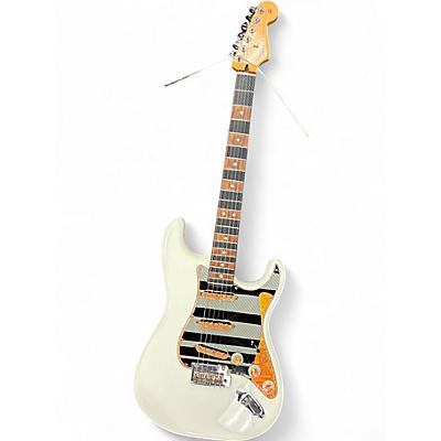 Used Fender STRATOCASTER MODDED WHITE W/ DECALS Solid Body Electric Guitar