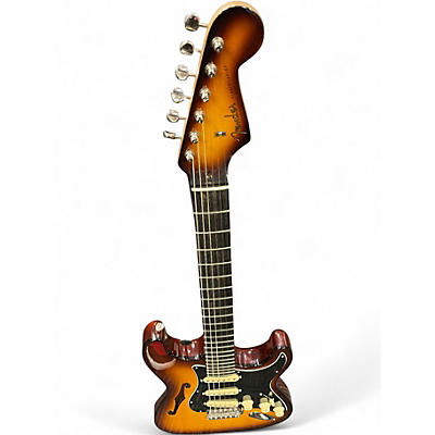 Used Fender SUONA THINLINE STRAT Brown Sunburst Hollow Body Electric Guitar