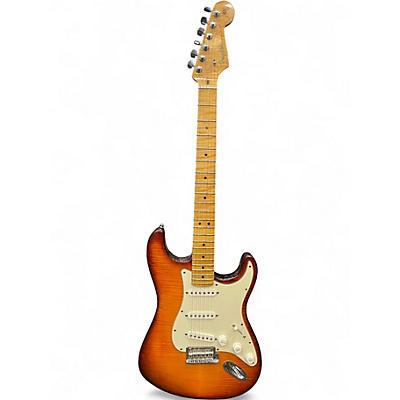 Used Fender Select Stratocaster Dark Cherry Burst Solid Body Electric Guitar