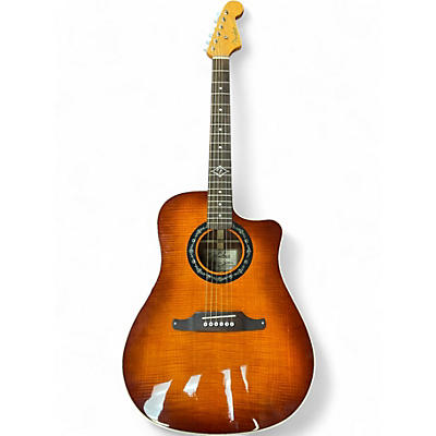 Used Fender Sonoran Bucket FLAME BURST Acoustic Electric Guitar