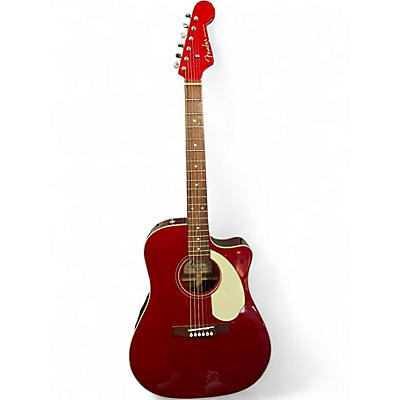 Used Fender Sonoran SCE California Custom Dreadnought Candy Apple Red Acoustic Electric Guitar