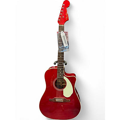 Used Fender Sonoran SCE Candy Apple Red Acoustic Electric Guitar