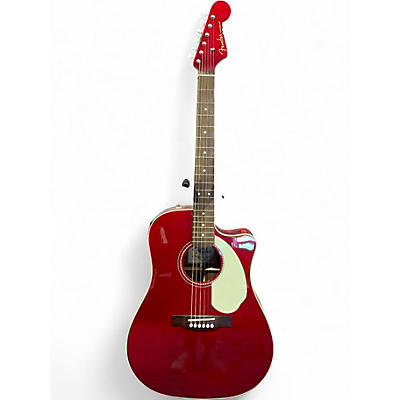 Used Fender Sonoran SCE Candy Apple Red Acoustic Electric Guitar