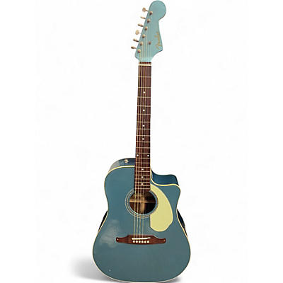 Used Fender Sonoran SCE Lake Placid Blue Acoustic Electric Guitar