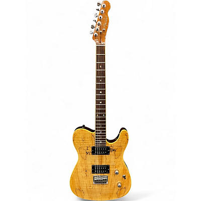 Used Fender Special Edition Custom Spalted Maple Tele Natural Solid Body Electric Guitar