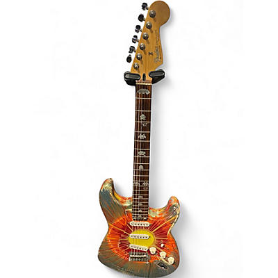 Used Fender Splattercaster Stratocaster Paint Splatter Solid Body Electric Guitar