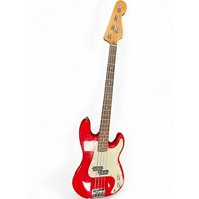 Used Fender Squier Series P Bass Dakota Red Electric Bass Guitar