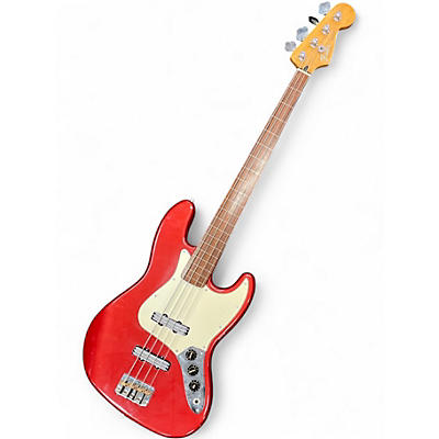 Used Fender Standard Fretless Jazz Bass Red Electric Bass Guitar