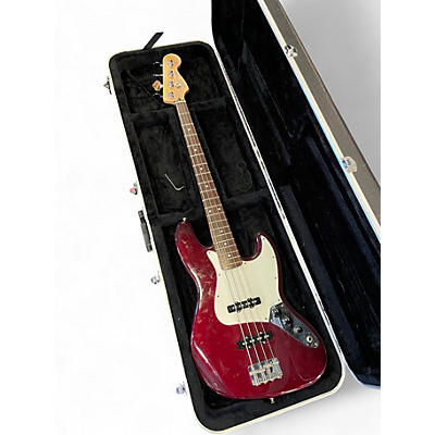 Used Fender Standard Jazz Bass Candy Apple Red Electric Bass Guitar
