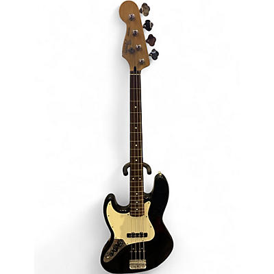 Used Fender Standard Jazz Bass Left Handed Black Electric Bass Guitar