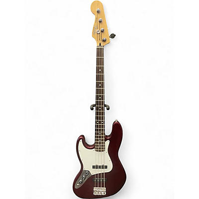 Used Fender Standard Jazz Bass Left Handed Maroon Electric Bass Guitar