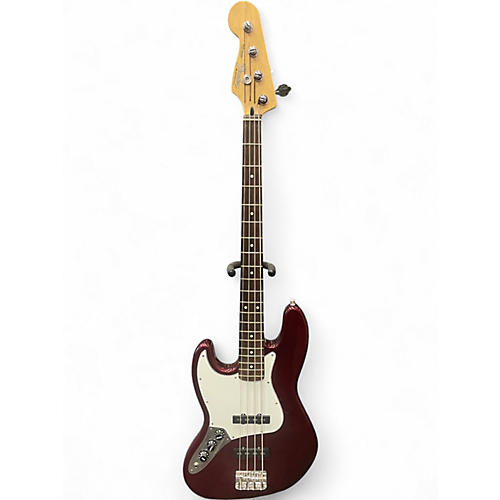 Used Fender Standard Jazz Bass Left Handed Maroon Electric Bass Guitar Maroon