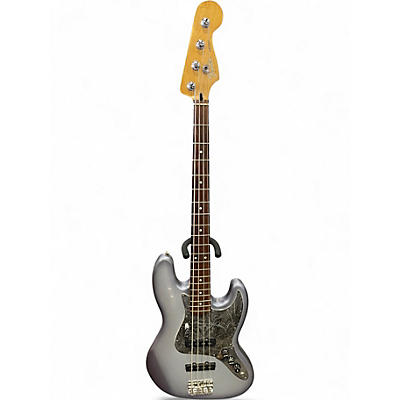 Used Fender Standard Jazz Bass Silver Electric Bass Guitar