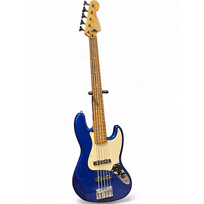 Used Fender Standard Jazz Bass V 5 String Blue Electric Bass Guitar