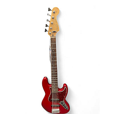 Used Fender Standard Jazz Bass V 5 String Candy Apple Red Electric Bass Guitar