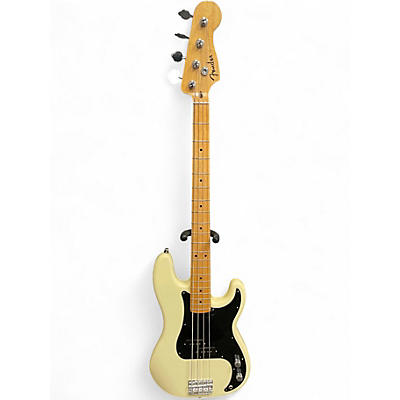 Used Fender Standard Precision Bass Antique White Electric Bass Guitar