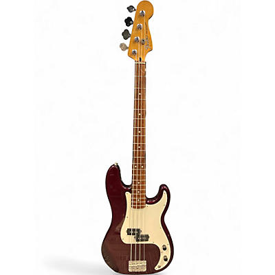 Used Fender Standard Precision Bass Burgundy Electric Bass Guitar