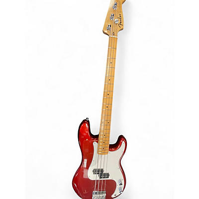 Used Fender Standard Precision Bass Candy Apple Red Electric Bass Guitar