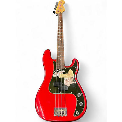 Used Fender Standard Precision Bass Chrome Red Electric Bass Guitar