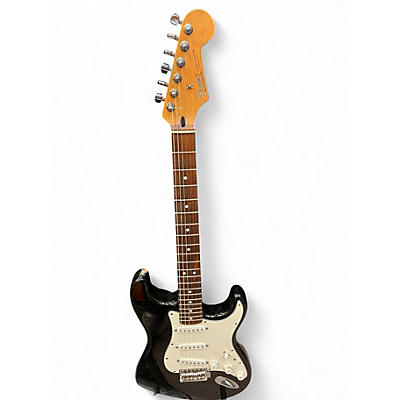 Used Fender Standard Stratocaster Black and White Solid Body Electric Guitar