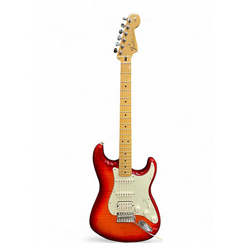 Used Fender Standard Stratocaster HSS Plus Top Aged Cherry Burst Solid Body Electric Guitar Aged Cherry Burst