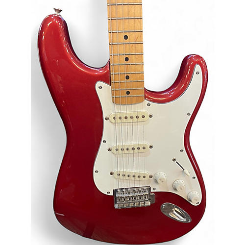 Used Fender Standard Stratocaster Orange Solid Body Electric Guitar Orange