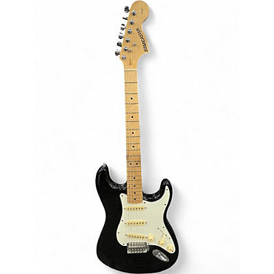 Used Fender Starcaster Stratocaster Black Solid Body Electric Guitar
