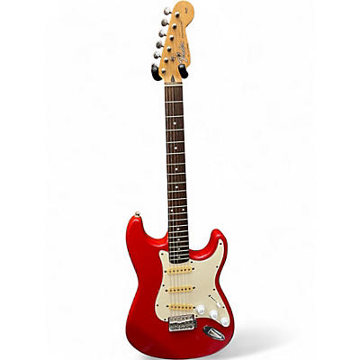 Used Fender Stratocaster Squire Series Red and White Solid Body Electric Guitar
