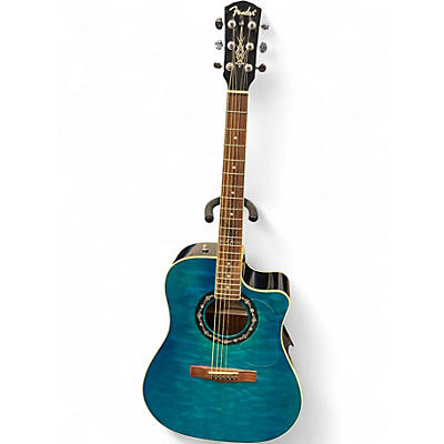 Used Fender T Bucket 300CE Turquoise Acoustic Electric Guitar