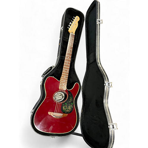 Fender Used Fender TELECOUSTIC Candy Apple Red Acoustic Electric Guitar Candy Apple Red