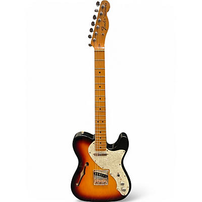 Used Fender THINLINE 3 Tone Sunburst Hollow Body Electric Guitar