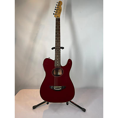 Fender Used Fender Telecoustic Red Acoustic Electric Guitar