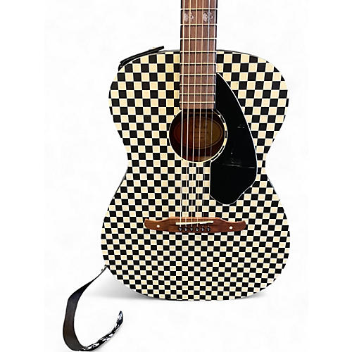 Used Fender Tim Armstrong Deluxe checkered Acoustic Electric Guitar checkered