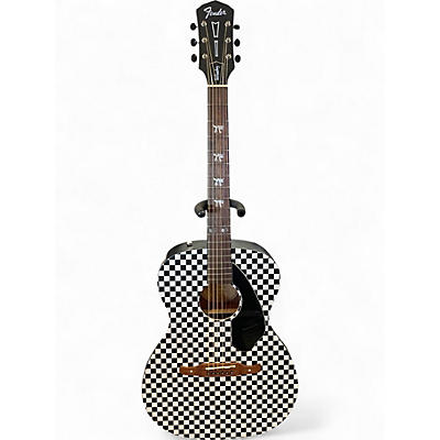 Used Fender Tim Armstrong Hellcat Black and White Acoustic Electric Guitar