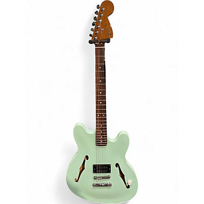Used Fender Tom Delonge Signature Starcaster Satin Surf Green Hollow Body Electric Guitar