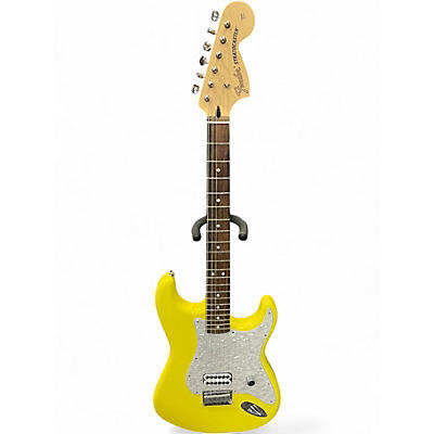 Used Fender Tom Delonge Signature Stratocaster Graffiti Yellow Solid Body Electric Guitar