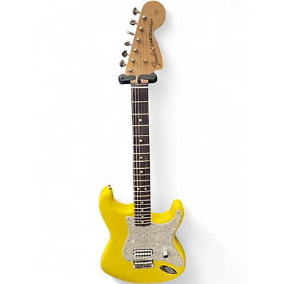 Used Fender Tom Delonge Signature Stratocaster Graffiti Yellow Solid Body Electric Guitar