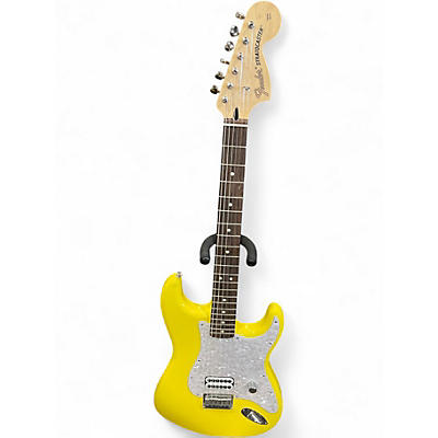 Used Fender Tom Delonge Signature Stratocaster Graffiti Yellow Solid Body Electric Guitar