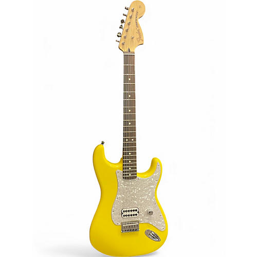Used Fender Tom Delonge Signature Stratocaster Yellow Solid Body Electric Guitar Yellow