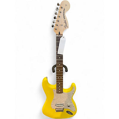 Used Fender Tom Delonge Signature Stratocaster Yellow Solid Body Electric Guitar